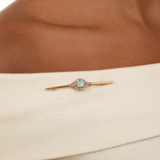 Antique French Opal Bar Brooch