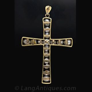 Antique Freshwater Pearl Cross