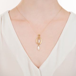 Antique Freshwater Pearl Laurel Wreath Pendant