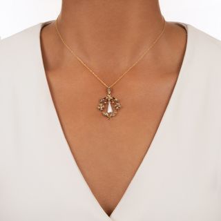 Antique Freshwater Pearl Lavaliere, c.1900