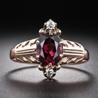 Antique Garnet and Diamond Ring