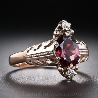 Antique Garnet and Diamond Ring