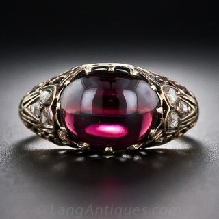 Antique Garnet and Diamond Ring