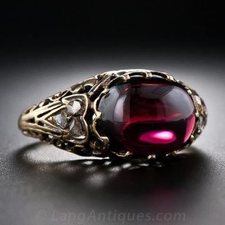 Antique Garnet and Diamond Ring