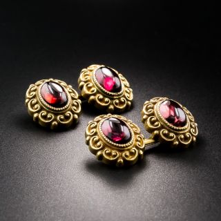 Antique Garnet Cufflinks by Carter, Gough & Co.
