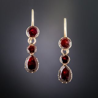 Antique Garnet Drop Earrings - 1