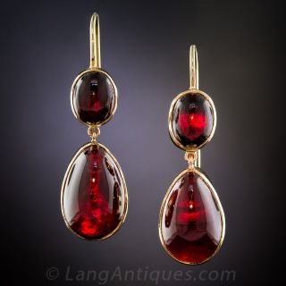 Antique Garnet Drop Earrings