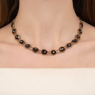 Antique Garnet Filigree Necklace, Netherlands