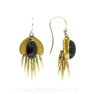 Antique Garnet Fringe Earrings