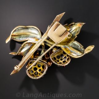 Antique Garnet Raspberry Motif Brooch