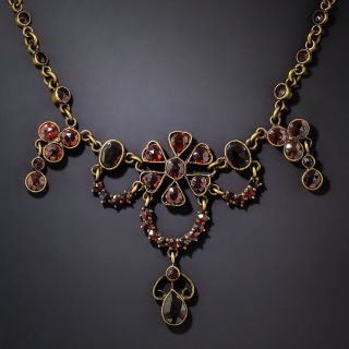 Antique Garnet Swag Necklace - 2