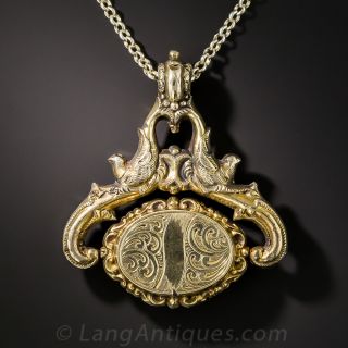 Antique Gold and Agate Watch Fob Pendant