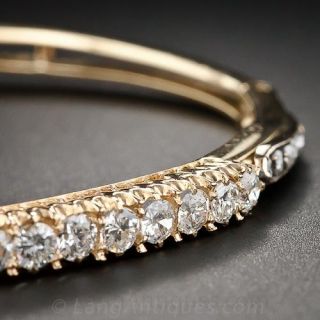 Antique Gold and Diamond Bangle Bracelet