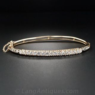Antique Gold and Diamond Bangle Bracelet