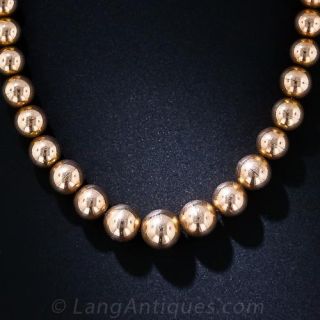 Antique  Gold Bead Necklace