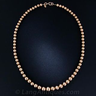 Antique  Gold Bead Necklace