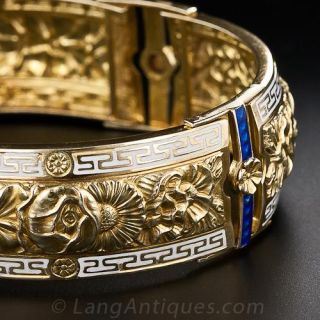 Antique Gold Enamel Bracelet