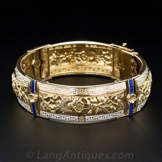 Antique Gold Enamel Bracelet