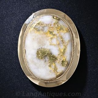 Antique Gold-in-Quartz Brooch