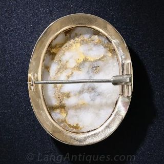 Antique Gold-in-Quartz Brooch