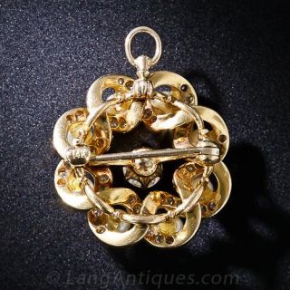 Antique Gold Pearl and Diamond Pin/Pendant 