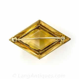 Antique Golden Citrine Brooch
