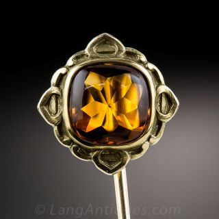 Antique Golden Citrine Stick Pin