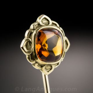 Antique Golden Citrine Stick Pin
