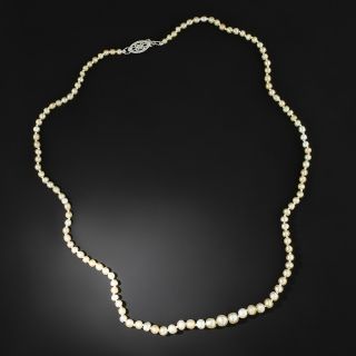 Antique Graduated Natural Pearl Necklace  - GIA - 2