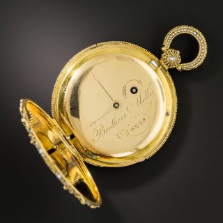 Antique Granulation and Seed Pearl Decorated Pocket/Pendant Watch