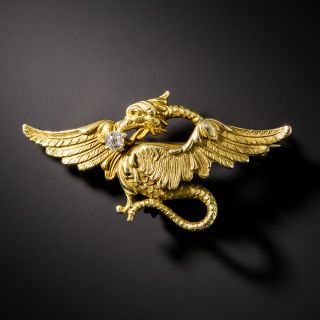 Antique Griffen Pin by Link and Angell, Circa 1900 - 2
