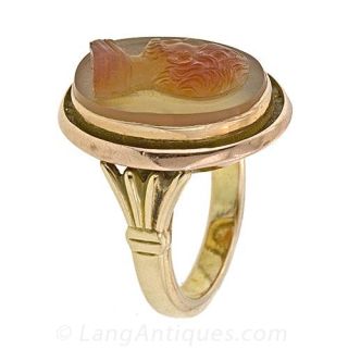 Antique Hard Stone Cameo Ring