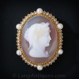Antique Hardstone Cameo Brooch