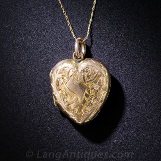 Antique Heart Necklace Locket