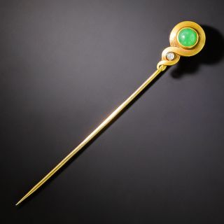 Antique Jade and Diamond Stickpin by Theberath - 2