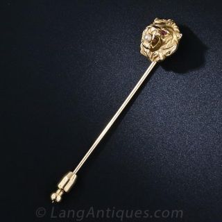 Antique Krementz  Lion Stickpin
