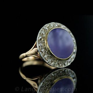 Antique Lavender Star Sapphire Diamond Ring