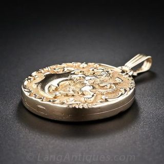 Antique Lion Repousse Locket