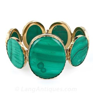 Antique Malachite Bracelet - Probably Russian - 1