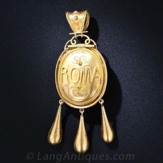 Antique Micro-Mosaic Scarab Pendant