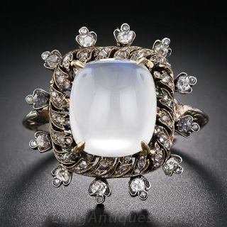 Antique Moonstone and Diamond Cocktail Ring