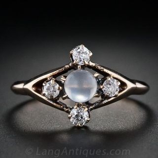 Antique Moonstone and Diamond Ring