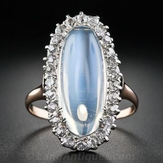 Antique Moonstone and Diamond  Ring