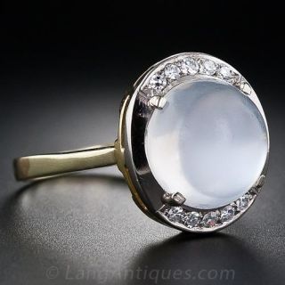 Antique Moonstone and Diamond Ring