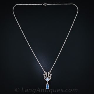Antique Moonstone and Rose-Cut Diamond Necklace