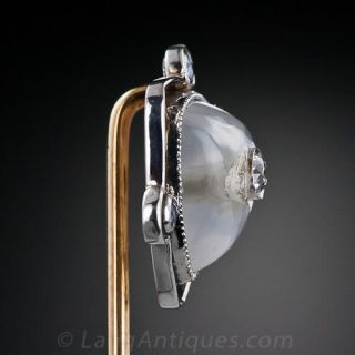 Antique Moonstone, Diamond and Sapphire Stickpin