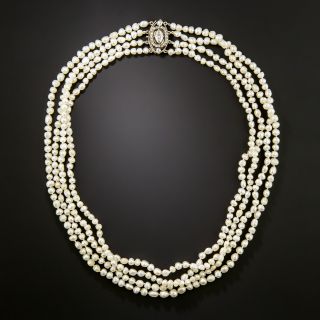 Antique Multi-Strand Natural Pearl Necklace - GIA - 2
