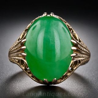 Antique Natural Burmese Jade Ring