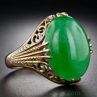 Antique Natural Burmese Jade Ring