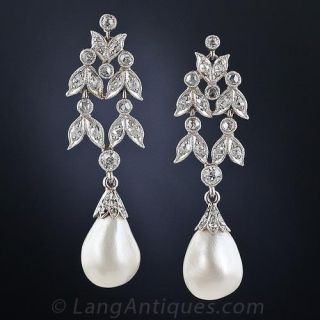 Antique Natural Pearl Earrings